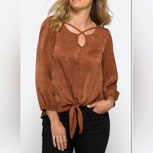 West Kei - Kamila Cross Front Satin Blouse - Worn Once